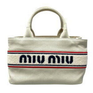 Miu Miu Bag Handbag Shoulder Gray Canvas